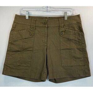 CAbi Army Green Women's Utility/Cargo Short Button-Flap Pockets Cotton Size 8